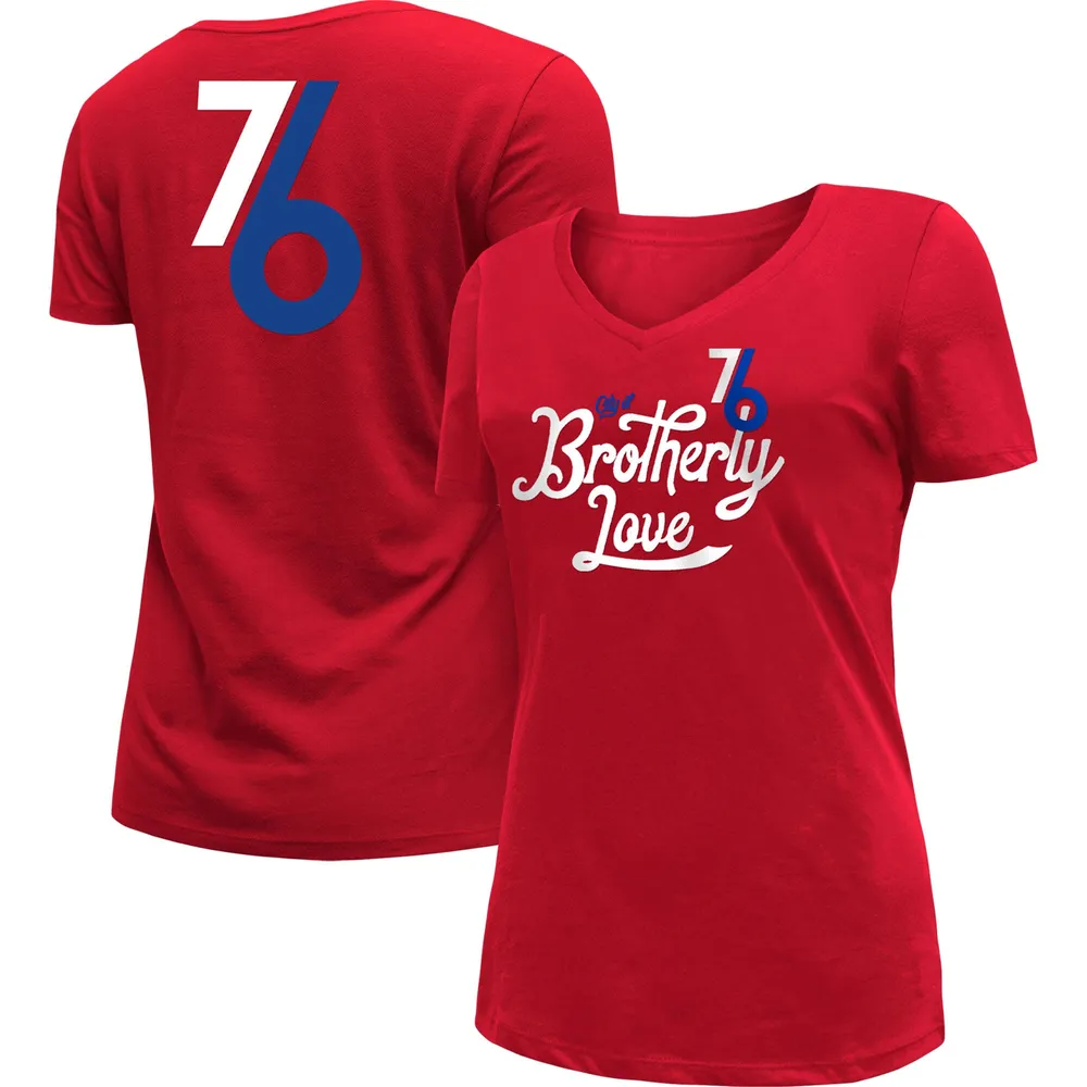 New Era Women's New Era Red Philadelphia 76ers 2022/23 City Edition V-Neck  T-Shirt