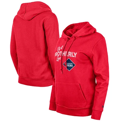 Sweat à capuche New Era rouge pour femme des Philadelphia 76ers 2023/24 City Edition