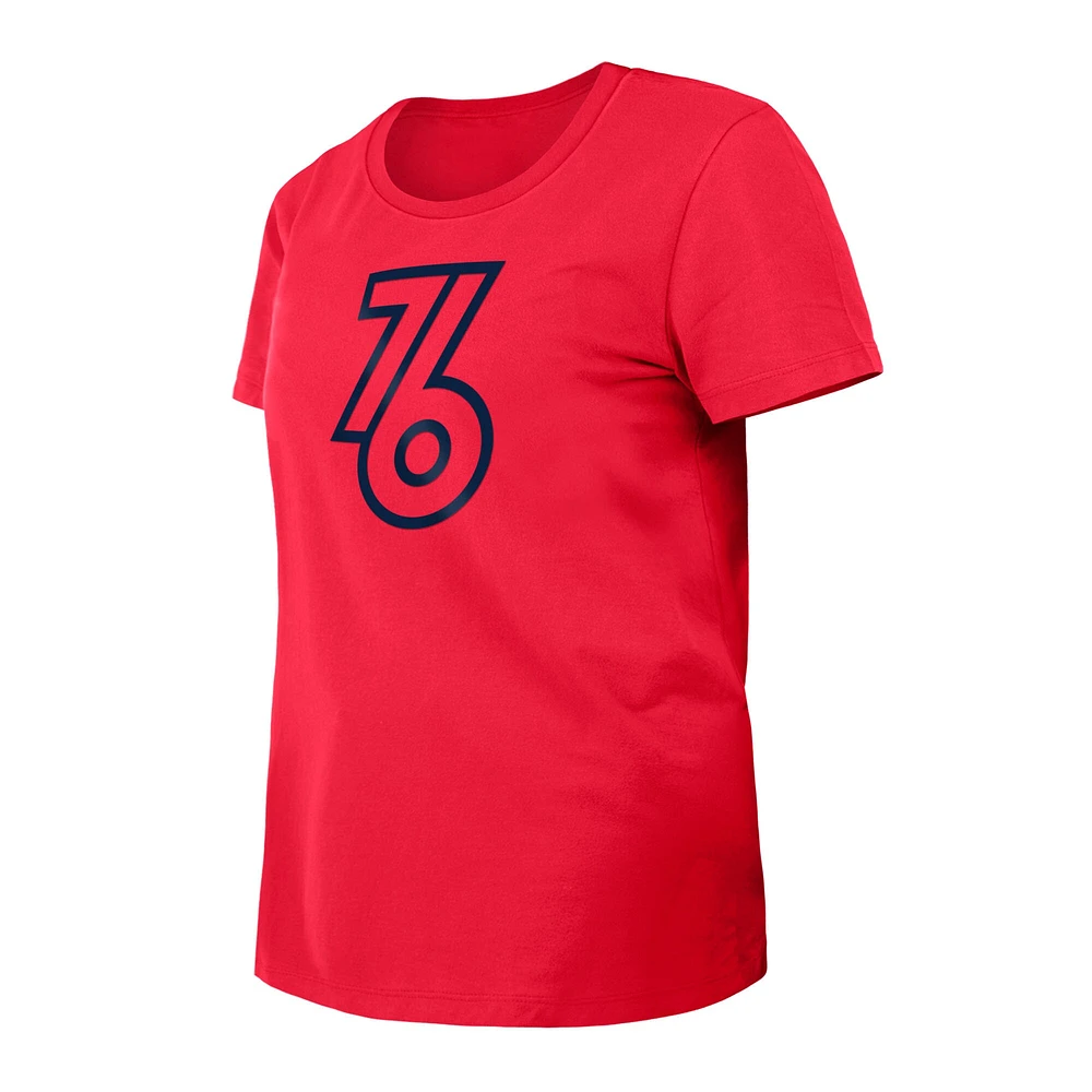 T-shirt New Era rouge pour femme des Philadelphia 76ers 2023/24 City Edition