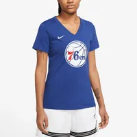 Women's Nike Blue Philadelphia 76ers 2022/23 City Edition Essential V-Neck T-Shirt