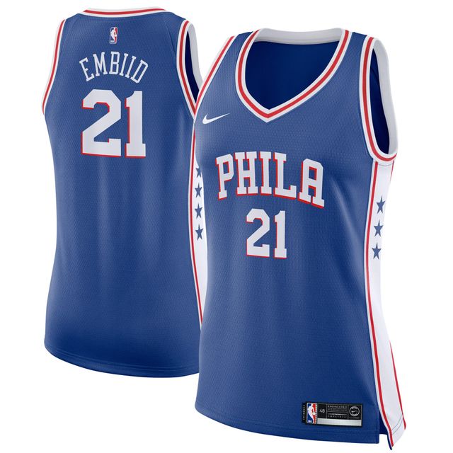 Swingman Nike Joel Embiid Royal Philadelphia 76ers pour femme - Maillot Icon Edition