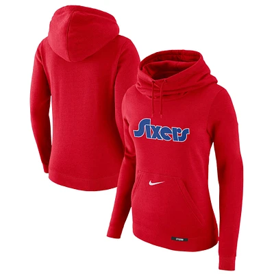 Sweat à capuche Nike rouge Philadelphia 76ers 2024/25 City Edition Essential Club pour femme