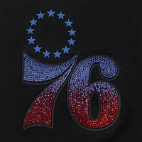 T-shirt court et boxy noir Philadelphia 76ers Jewels Pro Standard pour femme