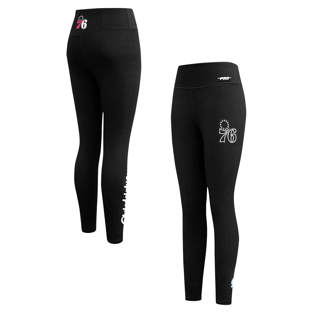 Women's Pro Standard Black Philadelphia 76ers Paint the City Tri-Blend Jersey Leggings