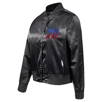 Veste Pro Standard noire à boutons-pression en satin strass des Philadelphia 76ers pour femme