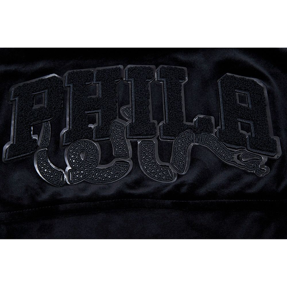 Women's Pro Standard Philadelphia 76ers Triple Black Velour Full-Zip Hoodie