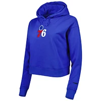 Women's Pro Standard Royal Philadelphia 76ers Classic Fleece Cropped Pullover Hoodie