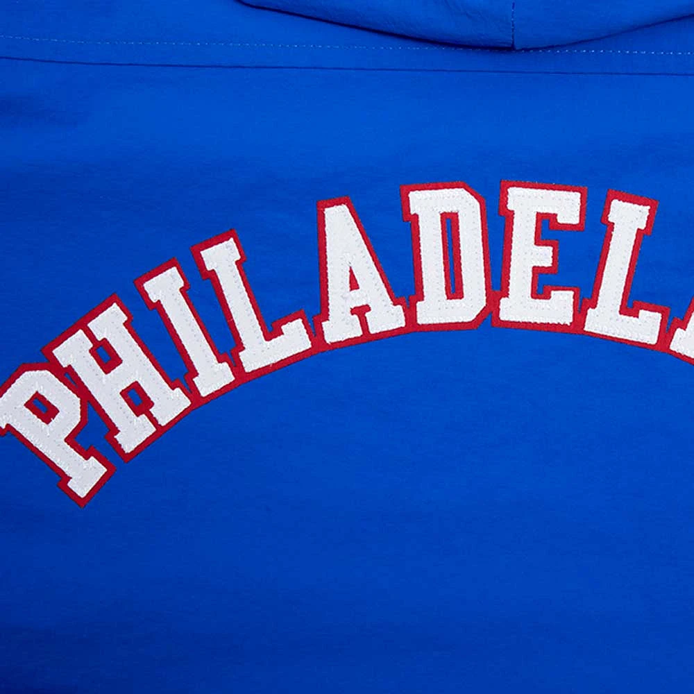 Women's Pro Standard Royal Philadelphia 76ers Classic Wind Woven Cropped Half-Zip Jacket