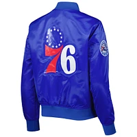 Women's Pro Standard Royal Philadelphia 76ers Classics Satin Full-Snap Jacket