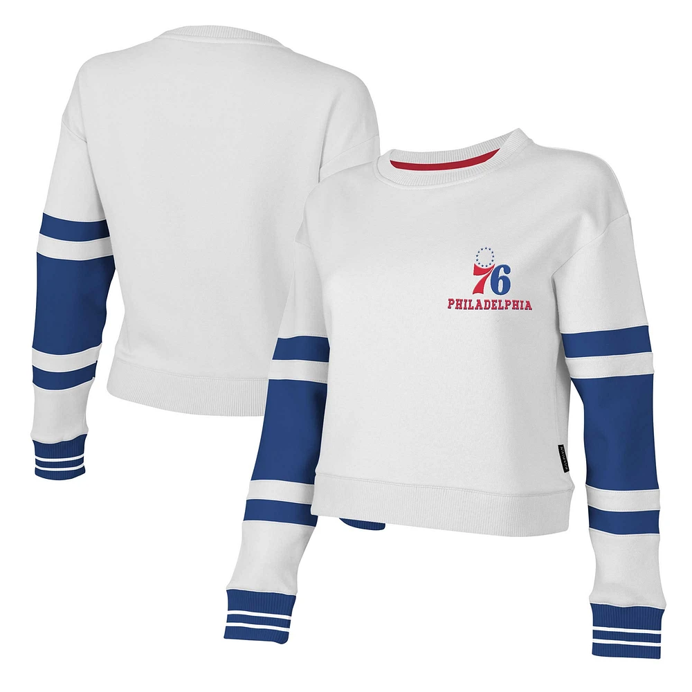 Sweat-shirt court Stadium Essentials pour femmes des Philadelphia 76ers Scrimmage blanc