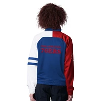 Women's Starter Royal Philadelphia 76ers Line Up Dolman Raglan Full-Zip Track Jacket