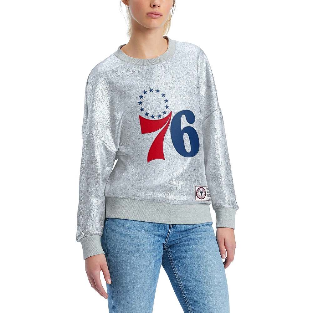 Sweat-shirt argenté Tommy Jeans pour femmes des Philadelphia 76ers Tracy