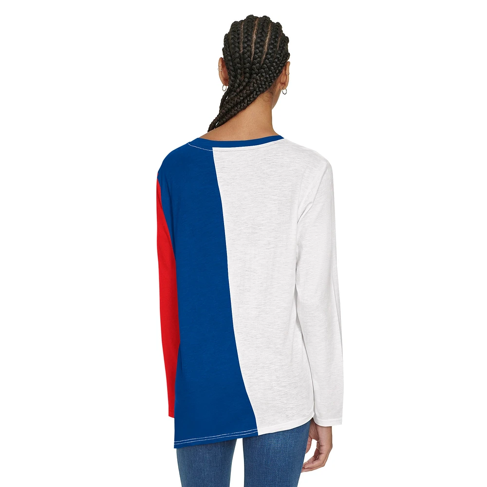 Women's Tommy Jeans White/Royal Philadelphia 76ers Amelia Color Blocked Long Sleeve T-Shirt