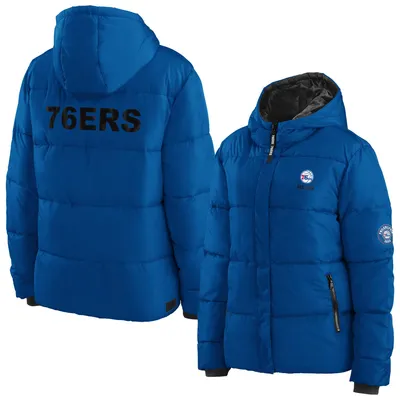 Philadelphia 76ers WEAR by Erin Andrews Women's Plush Puffer Full-Zip Jacket - Royal