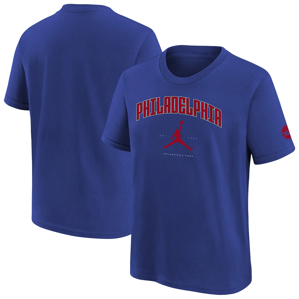 T-shirt Jordan Brand Royal Philadelphia 76ers Essential Cities pour jeunes