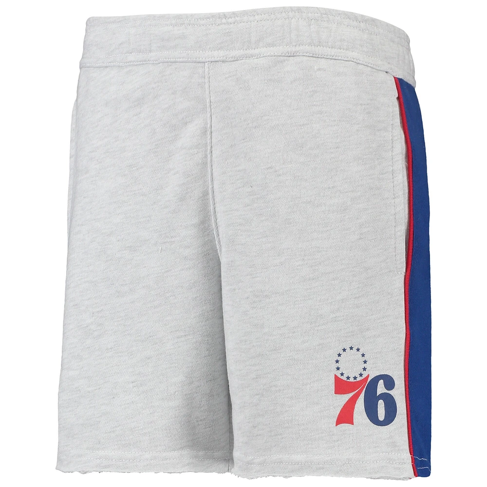 Short Wingback gris chiné pour jeunes des Philadelphia 76ers