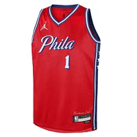 Youth Jordan Brand James Harden Red Philadelphia 76ers Swingman Jersey - Statement Edition