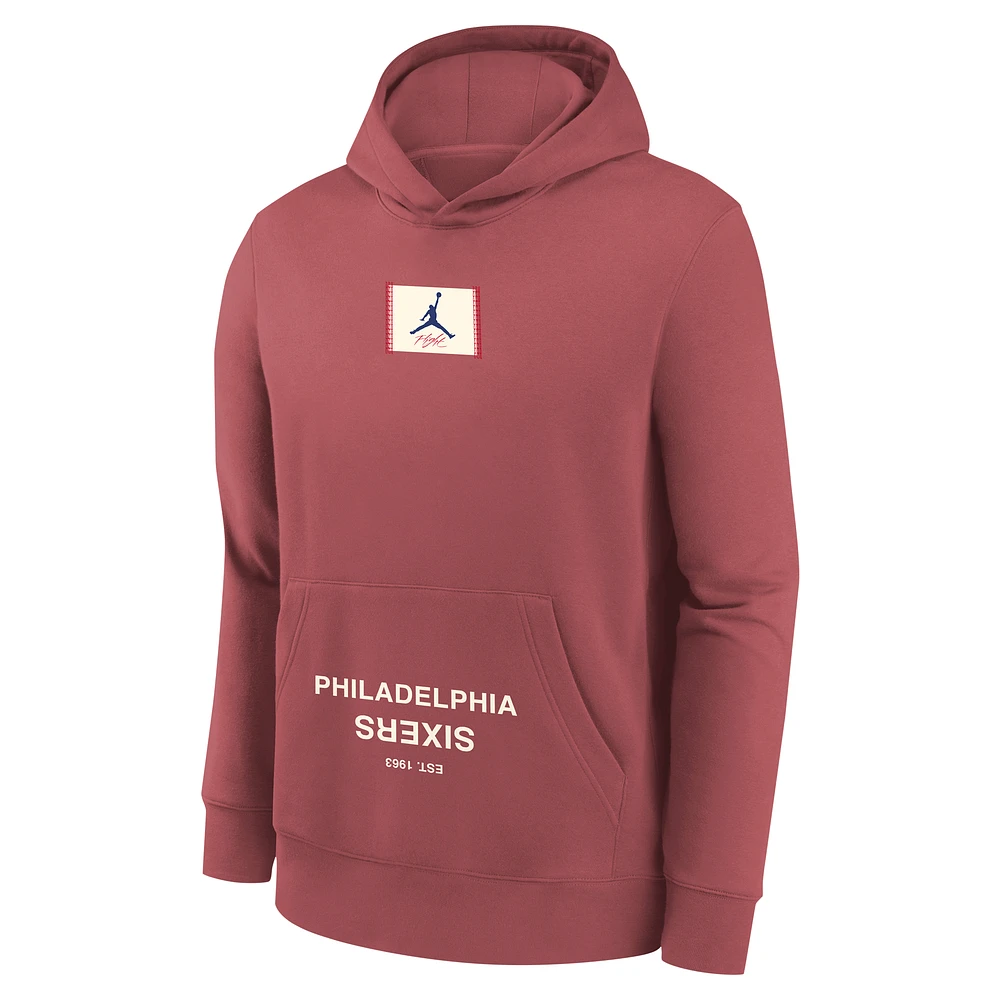 Sweat à capuche Jordan Brand rouge Philadelphia 76ers Courtside Statement Edition pour jeunes