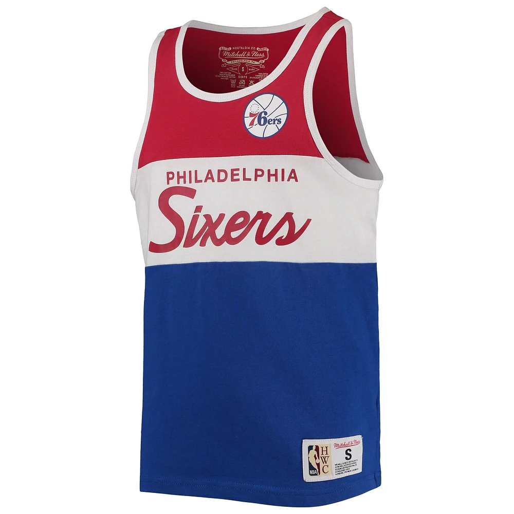 Débardeur pour jeune Mitchell & Ness Royal/Red Philadelphia 76ers Hardwood Classics Special Script