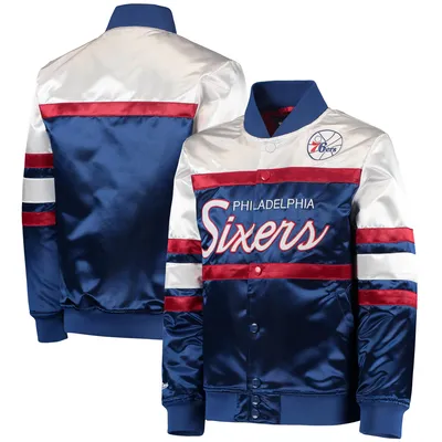 Philadelphia Phillies Mitchell & Ness City Collection Satin Full-Snap  Varsity Jacket - White