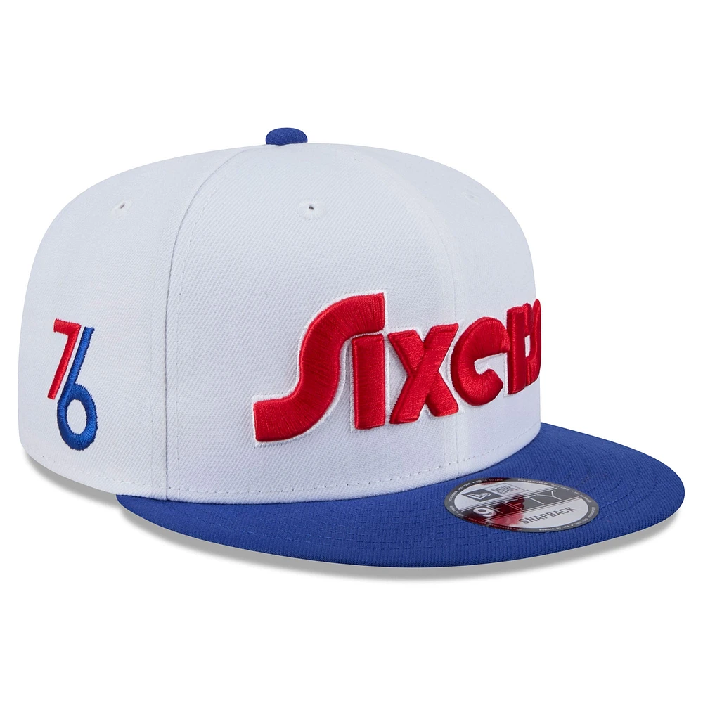 Youth New Era  White Philadelphia 76ers 2024/25 City Edition 9FIFTY Snapback Hat