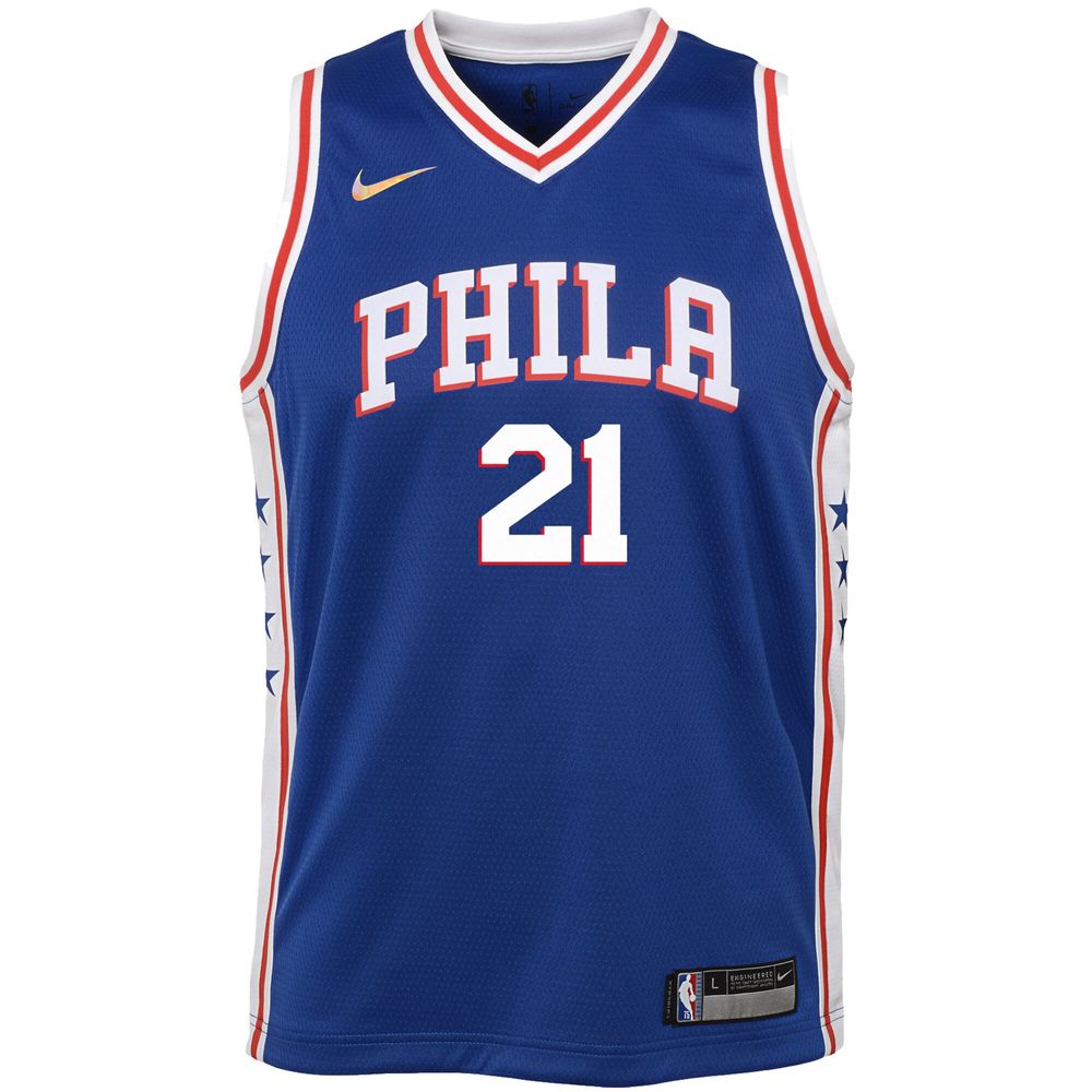 Youth Nike Joel Embiid Royal Philadelphia 76ers 2021/22 Diamond Swingman - Jersey Icon Edition