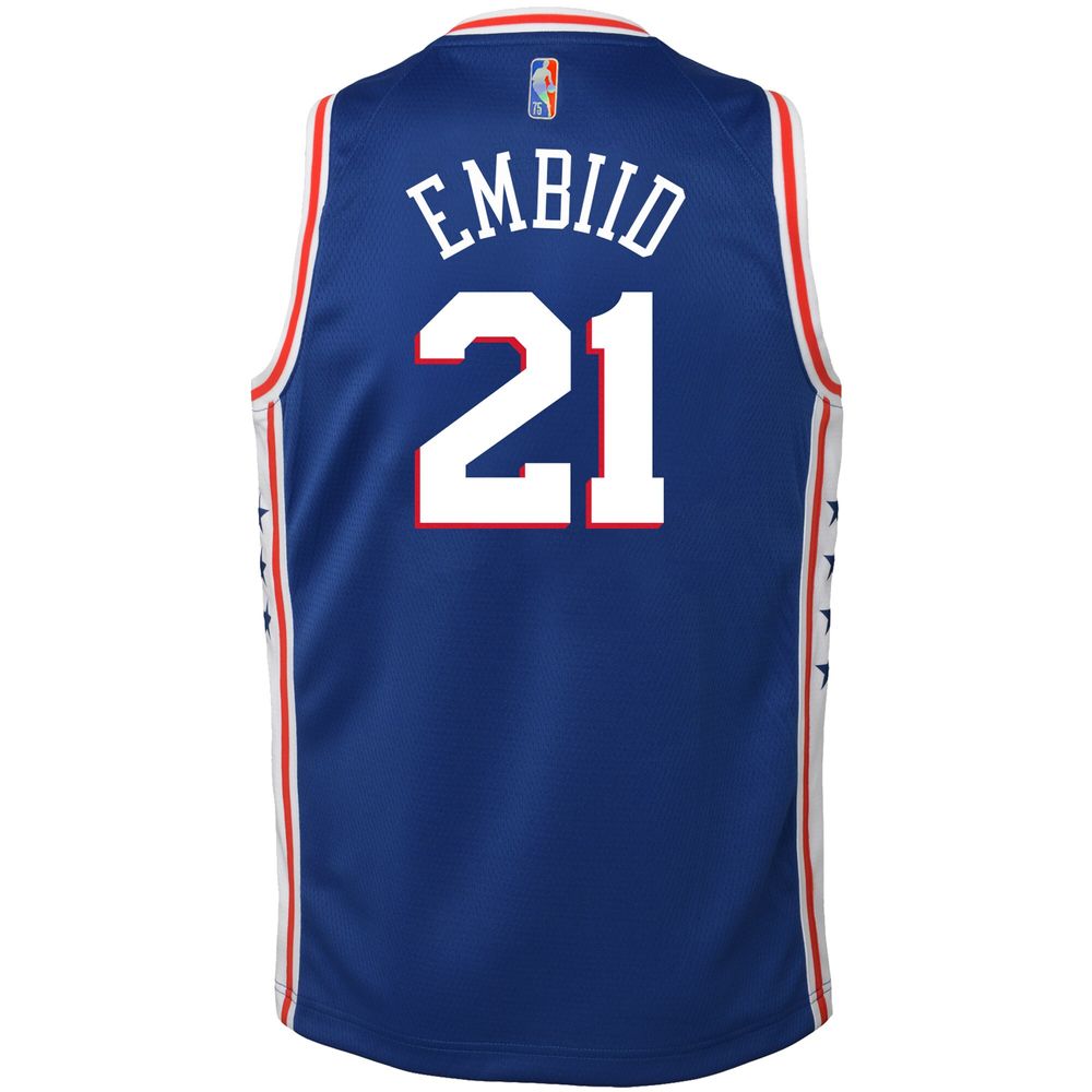 Youth Nike Joel Embiid Royal Philadelphia 76ers 2021/22 Diamond Swingman - Jersey Icon Edition