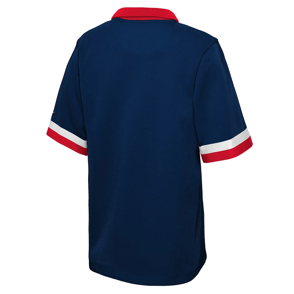 Youth Nike Navy Philadelphia 76ers 2021/22 City Edition Therma Flex Short Sleeve Collar Jacket