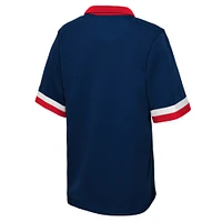 Youth Nike Navy Philadelphia 76ers 2021/22 City Edition Therma Flex Short Sleeve Collar Jacket