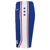 Youth Nike Royal Philadelphia 76ers 2020/21 Swingman Shorts - Icon Edition