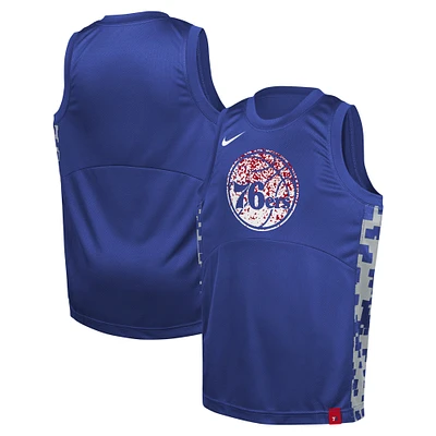 Maillot Nike Royal Philadelphia 76ers Courtside pour jeunes de l'équipe départ des cinq équipes