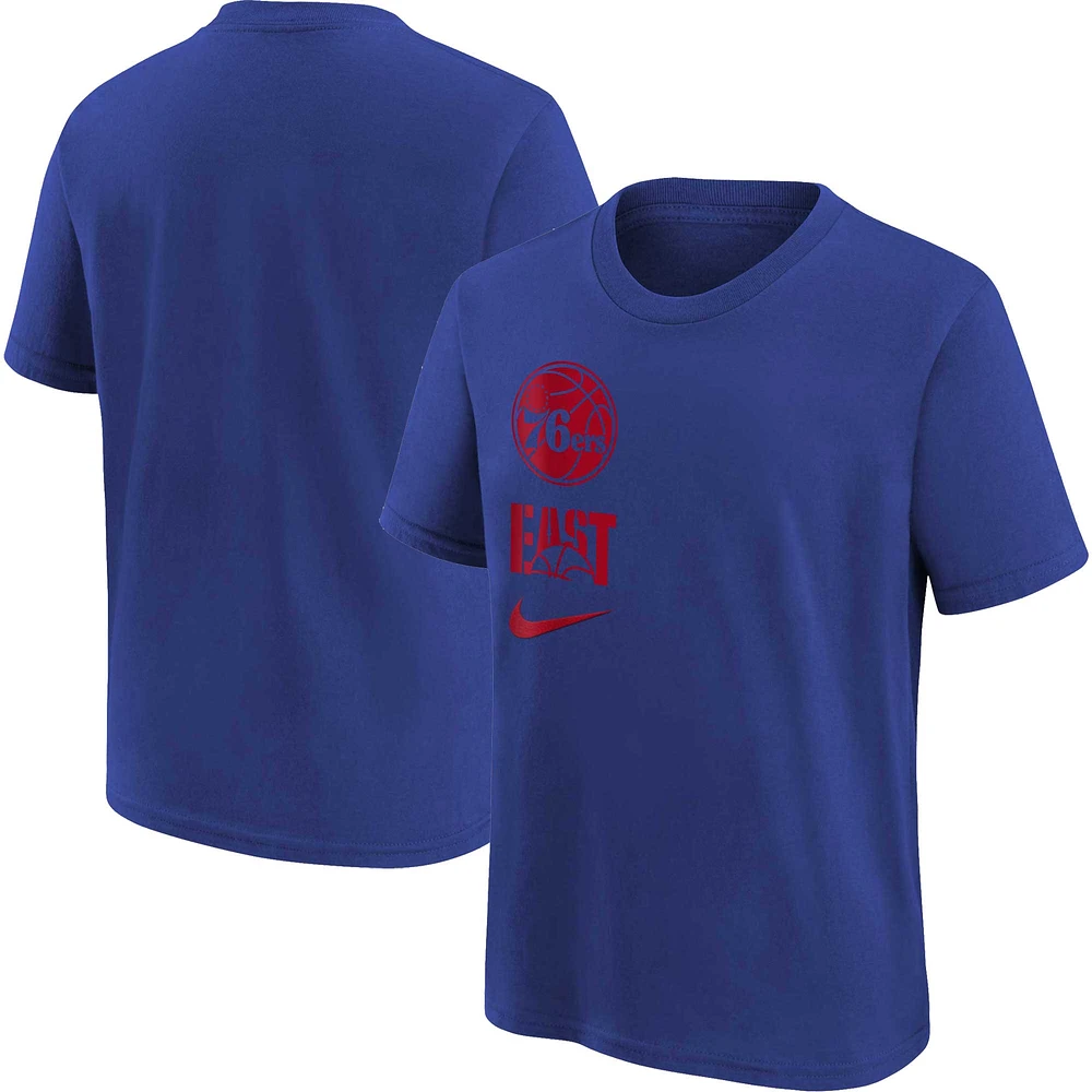 Youth Nike Royal Philadelphia 76ers Essential Asbury Block - T-Shirt