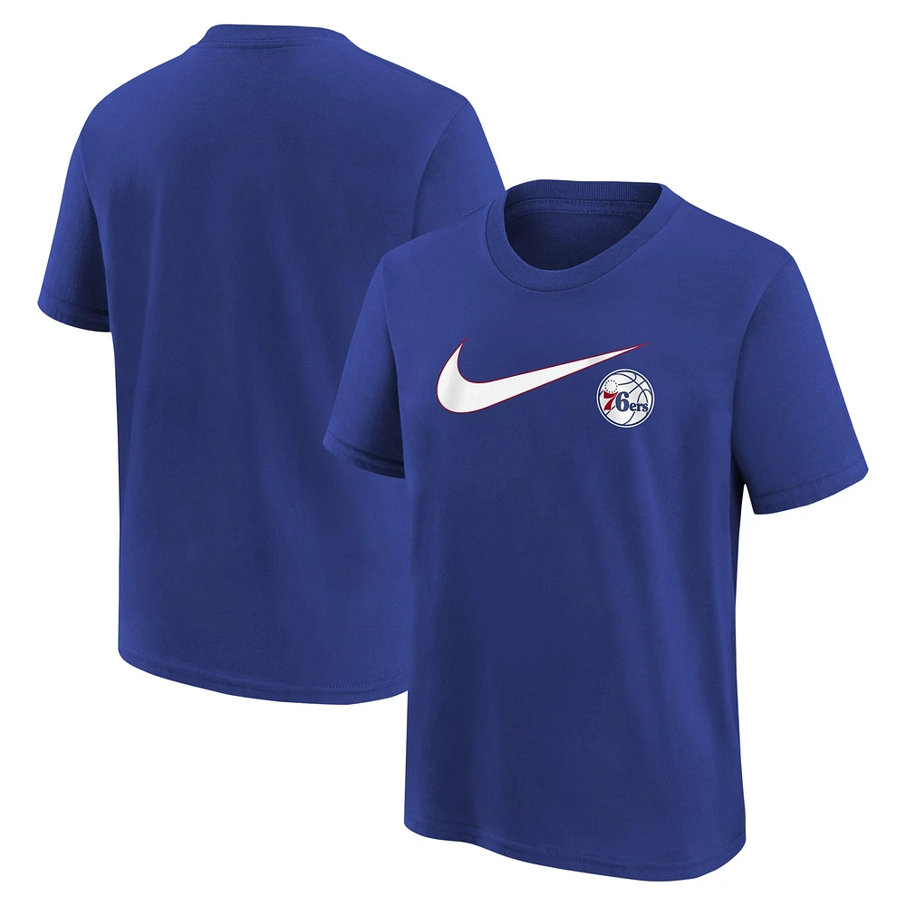 T-shirt Nike Royal Philadelphia 76ers Swoosh pour jeune