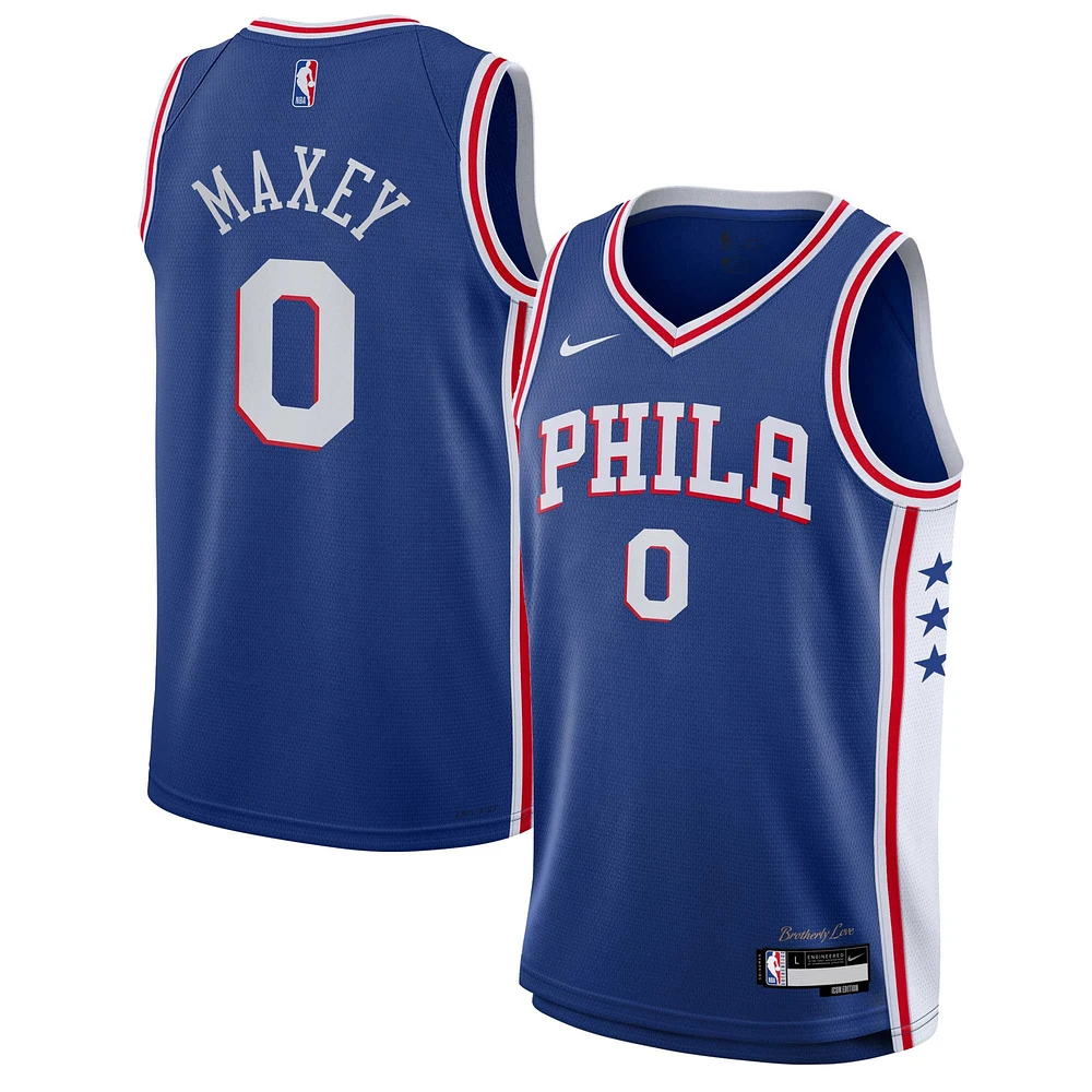 Youth Nike Tyrese Maxey Royal Philadelphia 76ers Swingman Jersey - Icon Edition