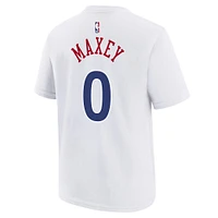 Youth Nike Tyrese Maxey White Philadelphia 76ers 2024/25 City Edition Name & Number T-Shirt