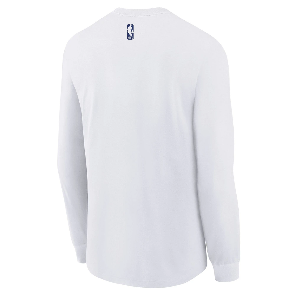 Youth Nike  White Philadelphia 76ers 2024/25 City Edition Wordmark Performance Long Sleeve T-Shirt