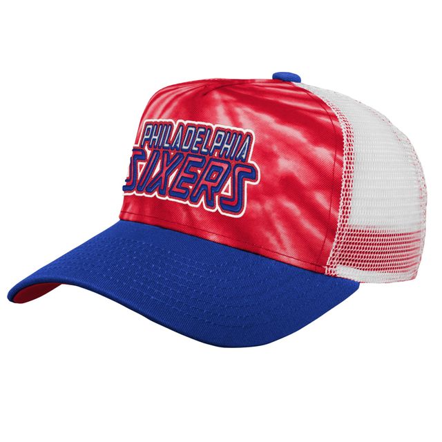 Youth Red/Royal Philadelphia 76ers Santa Cruz Tie-Dye - Casquette snapback