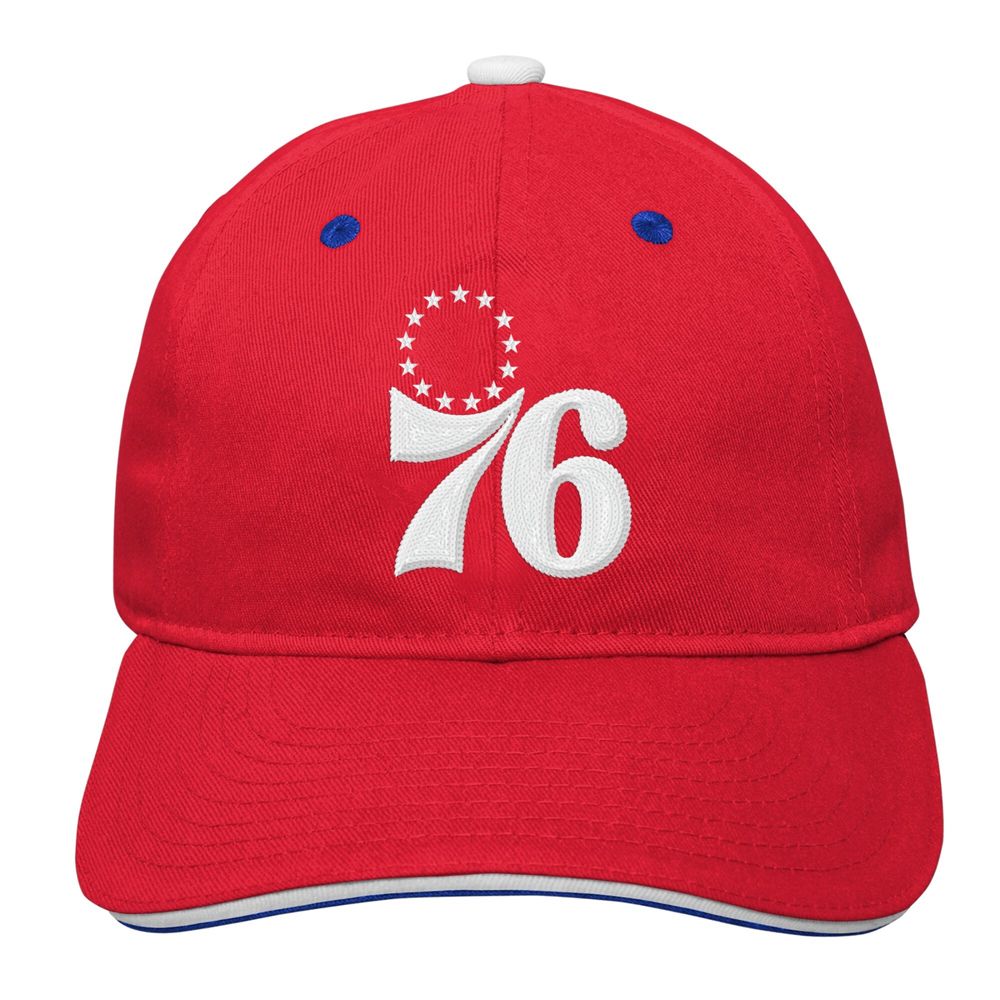 Youth Red Philadelphia 76ers Fashion Logo Slouch - Adjustable Hat