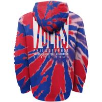 Youth Royal/Red Philadelphia 76ers Statement Edition Tie-Dye - Pullover Hoodie