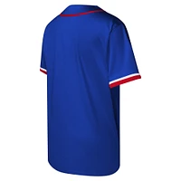 Maillot de baseball à boutons complets pour jeunes Royal Philadelphia 76ers Stitch