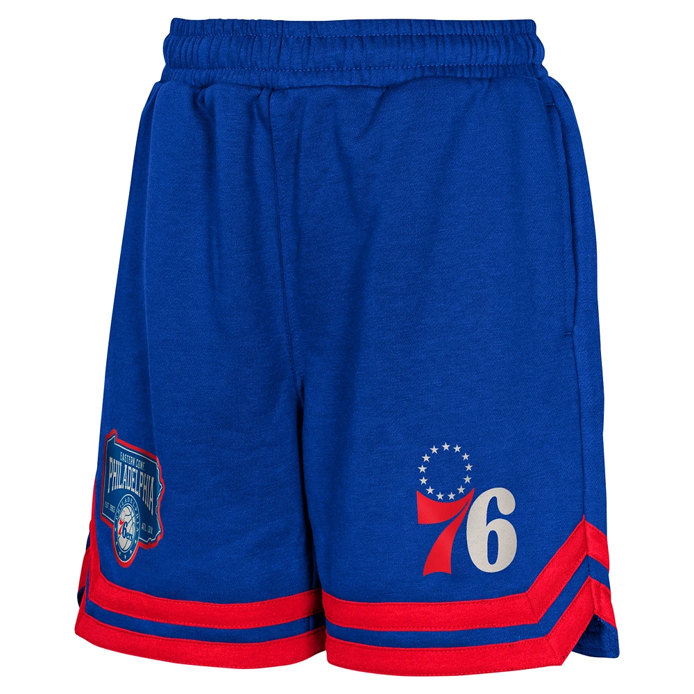 Youth Royal Philadelphia 76ers Teardrop Fleece Shorts