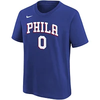 T-shirt avec nom et numéro d'icône Tyrese Maxey Royal Philadelphia 76ers pour jeunes