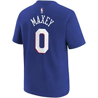 T-shirt avec nom et numéro d'icône Tyrese Maxey Royal Philadelphia 76ers pour jeunes