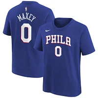 Youth Tyrese Maxey Royal Philadelphia 76ers Icon Name & Number T-Shirt