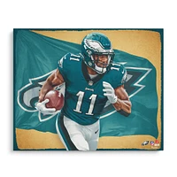 Tirage photo non signé A.J. Brown Philadelphia Eagles 16" x 20" - Conçu par l'artiste Brian Konnick