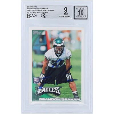Brandon Graham Philadelphia Eagles Carte de recrue 9/10 authentifiée autographiée Topps #172 Beckett 2010 par des fanatiques