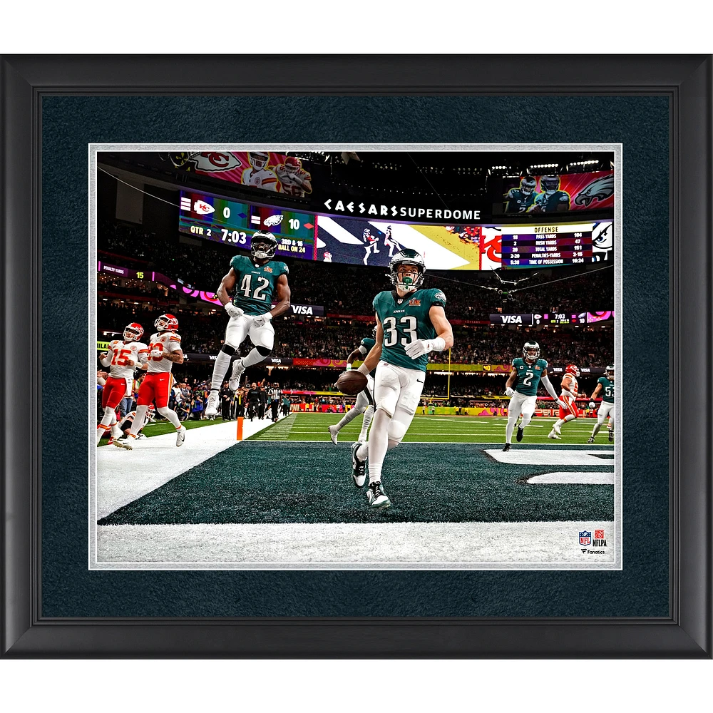Cooper DeJean Philadelphia Eagles Super Bowl LIX Champions Framed 16" x 20" Pick Six vs. Kansas City Chiefs Photograph