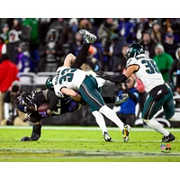 Cooper DeJean Philadelphia Eagles Unsigned Week 13 Tackling Derrick Henry vs. Baltimore Ravens Photograph