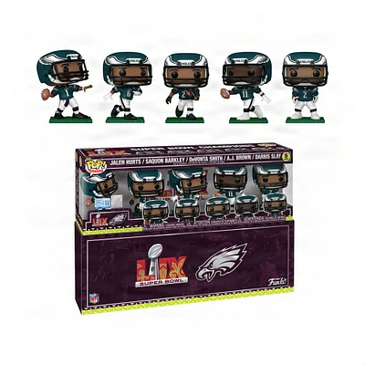 Lot de cinq figurines en vinyle POP! exclusives Funko Philadelphia Eagles Super Bowl LIX Champions Fanatics