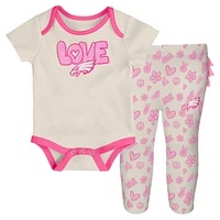 Girls Newborn & Infant White Philadelphia Eagles All The Love 2 Piece Bodysuit and Pants Set